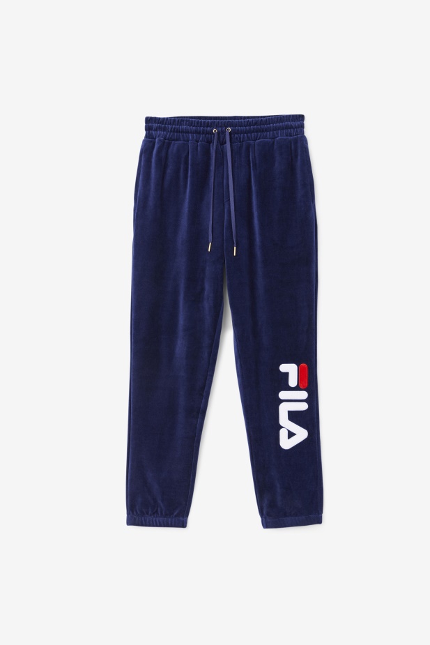 Mansur Velurové Kalhoty Námořnická/bílá/červená Fila