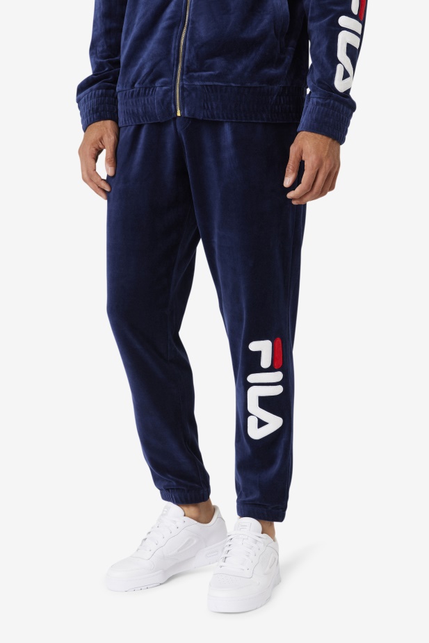 Mansur Velurové Kalhoty Námořnická/bílá/červená Fila