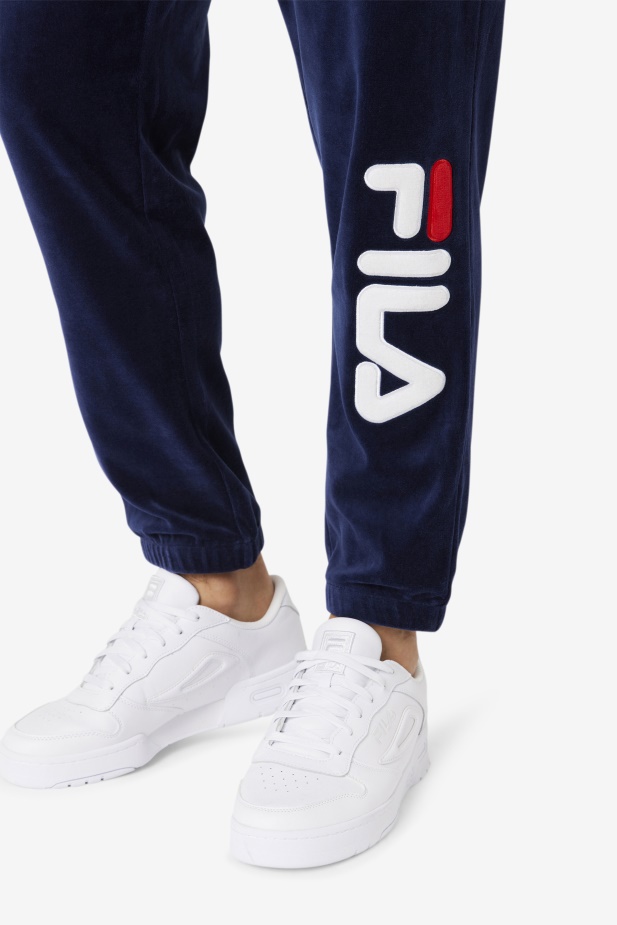 Mansur Velurové Kalhoty Námořnická/bílá/červená Fila