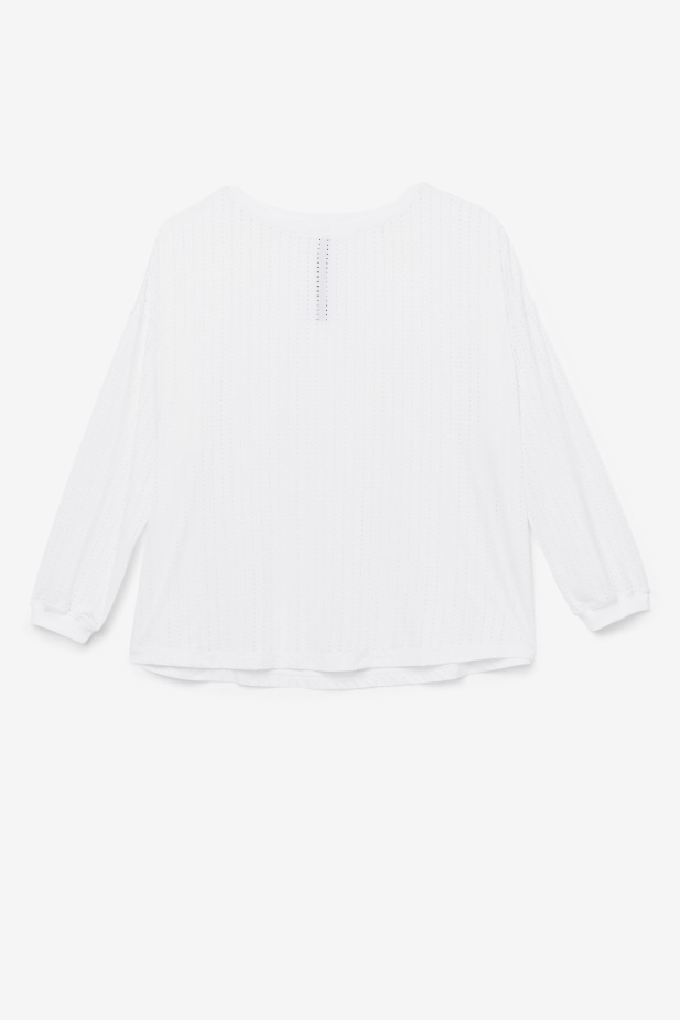Fila Bílý Fi-lux Síťovaný Top S Dlouhým Rukávem