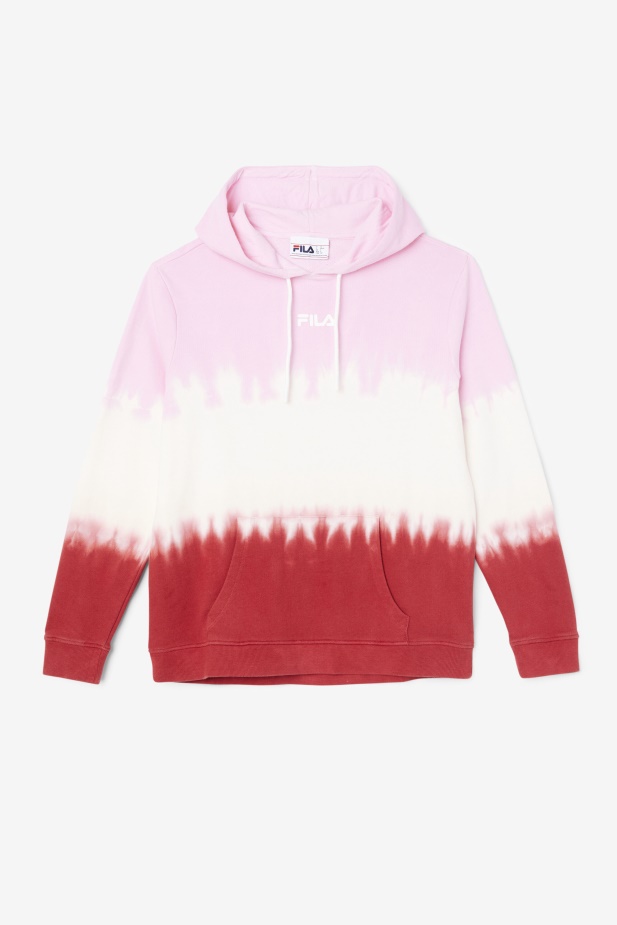 Mikina S Kapucí Fila Piruette/white/earth Red Aerolynn Ty Dye