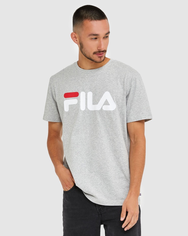 Klasické Unisex Tričko Stříbrné Marle Fila