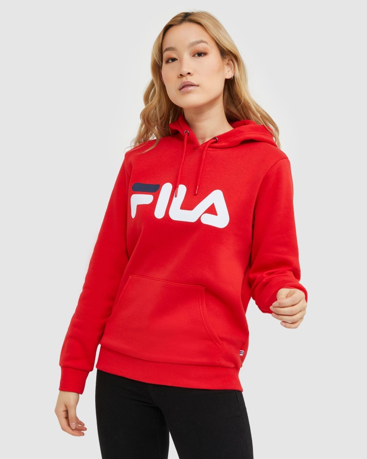 Klasická Unisex Kapuce Fila červená