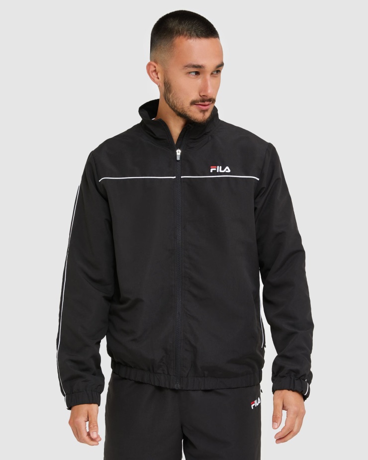 Fila černá Klasická Pánská Bunda Z Mikrovlákna