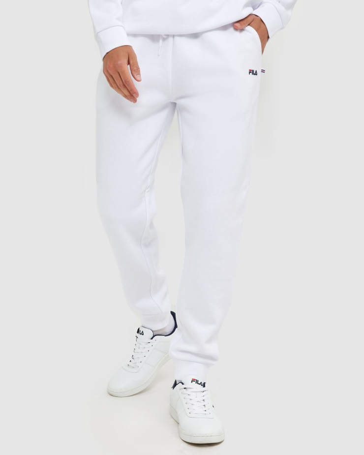 Bílé Klasické Unisex Kalhoty Fila