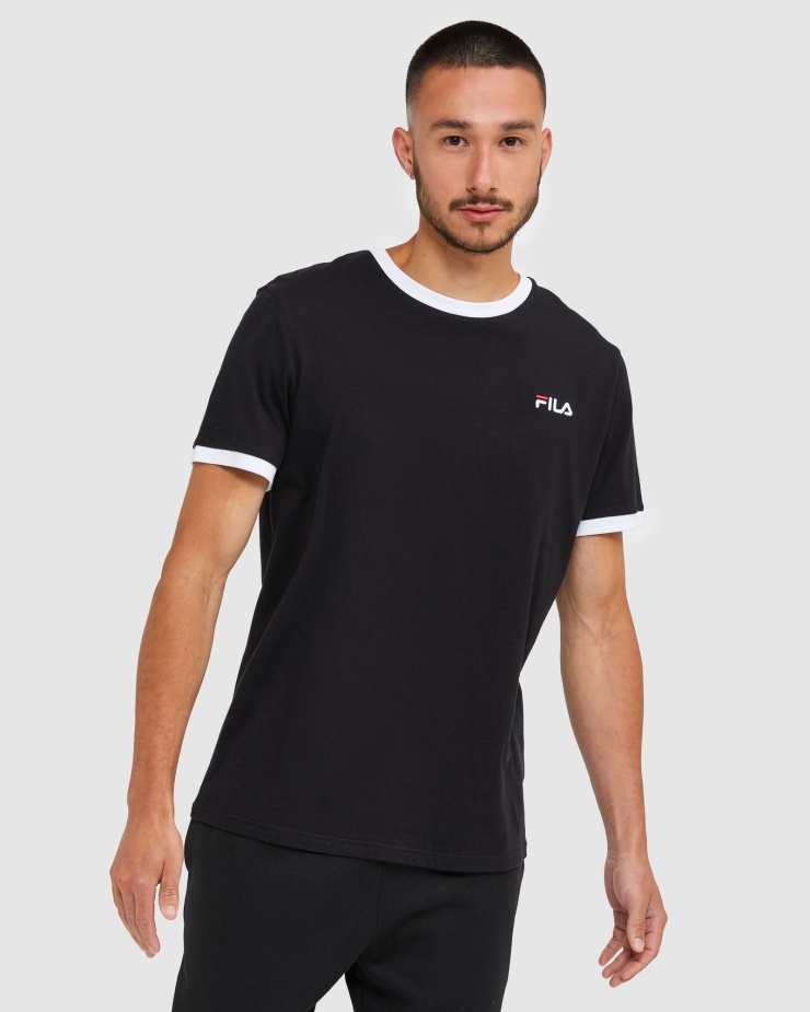 černé Pánské Triko Fila Classic S Ringerem