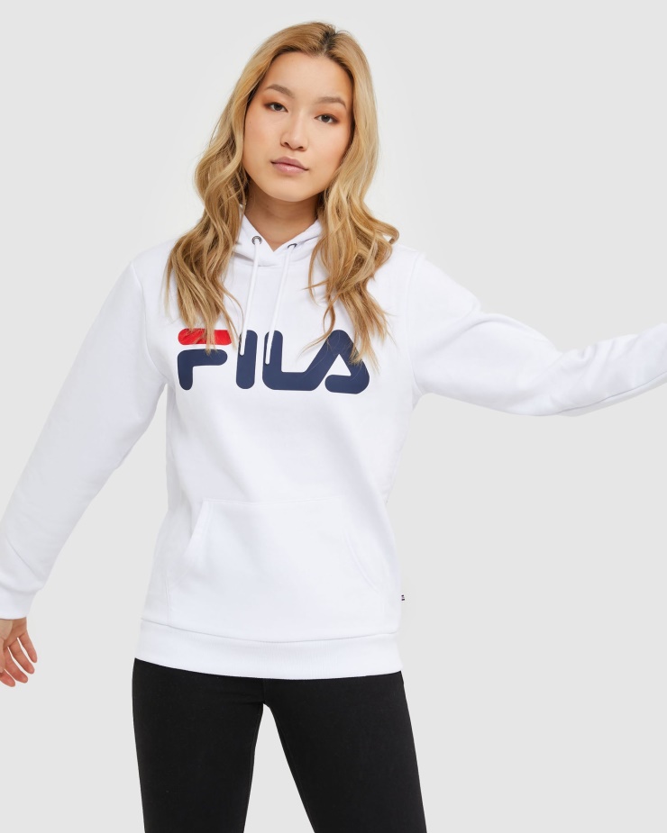 Bílá Klasická Unisex Kapuce Fila