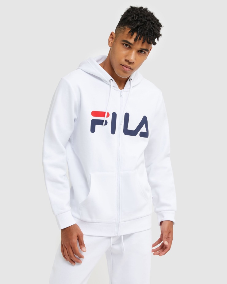 Bílá Fila Klasická Unisex Bunda Na Zip