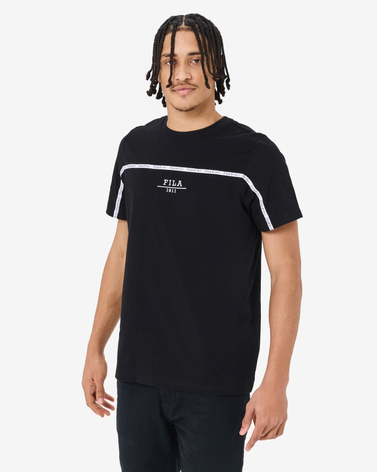 Unisex Městské černé Tričko Fila