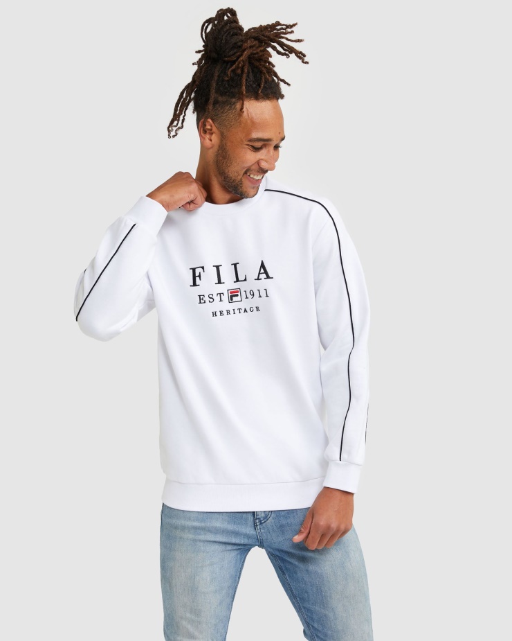 Fila Bílá Unisex Dědictví Crew