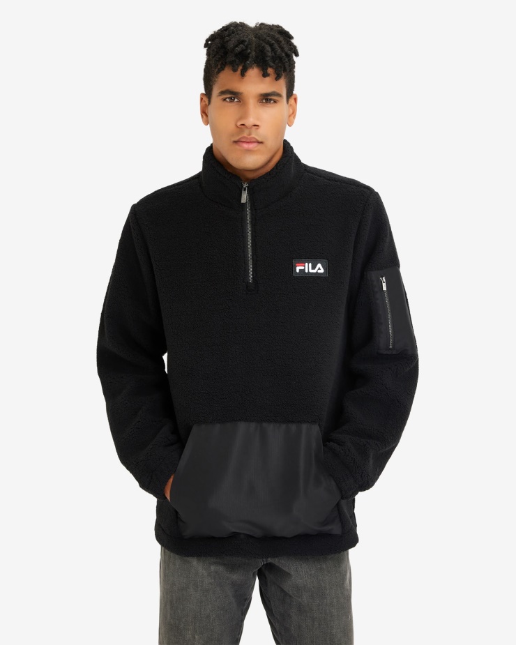 Fila černá Pánská Cole Teddy Qtr Zip
