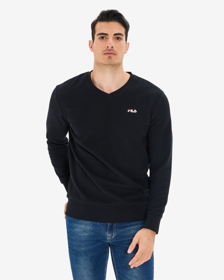 Pánský Savian S Výstřihem Do V Crew Fila Black