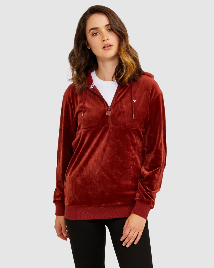 Cihlová Fila Unisex Dallas Qtr Zip