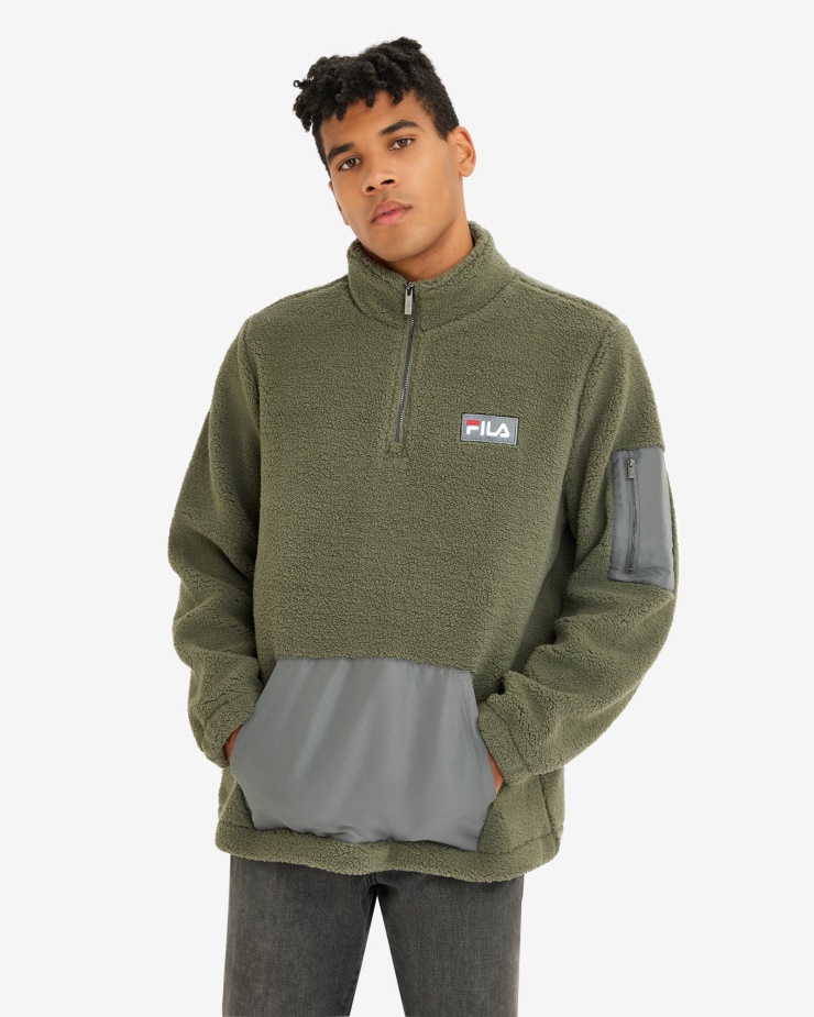Pánská Cole Teddy Qtr Zip Khaki Fila