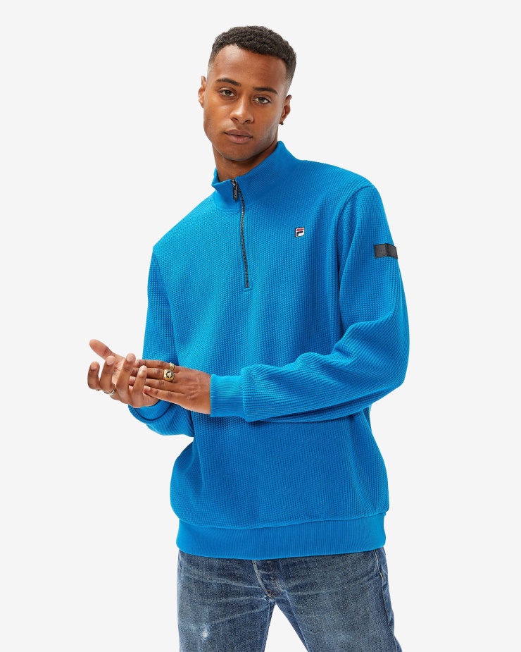 Mykonos Modrý Pánský Odznak 2,0 Qtr Zip Fila