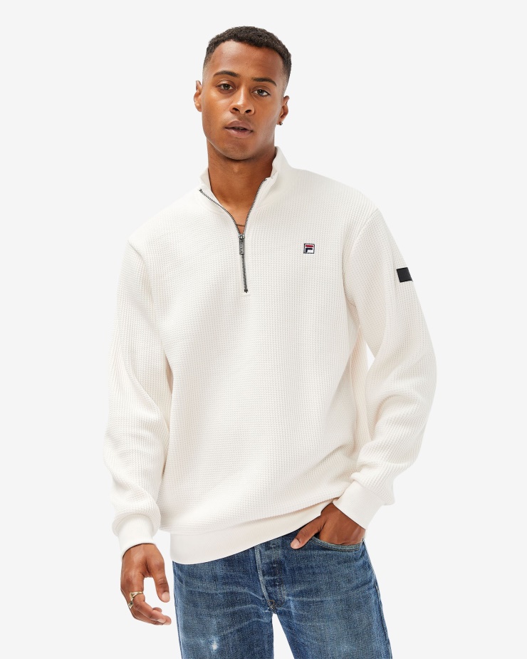 Fila Pánský Odznak 2,0 Qtr Zip Kokosový Krém