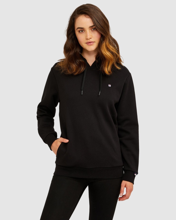 Fila černá Unisex Odznak 2.0 Kapuce