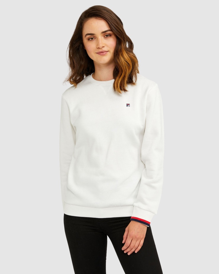 Bílý Azylový Unisex Badge Crew Fila