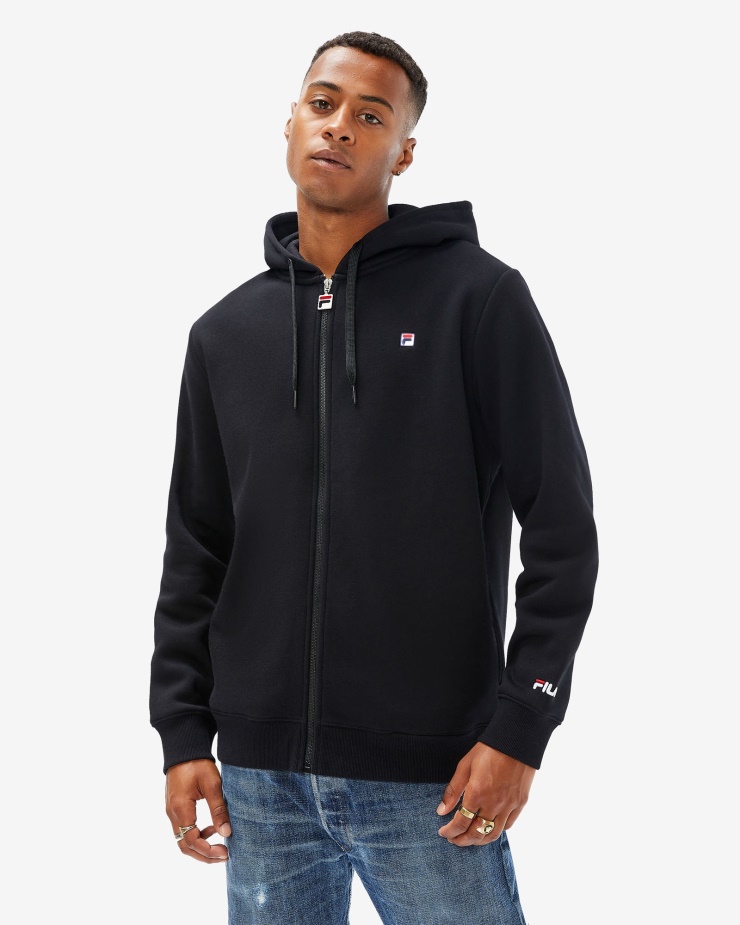 Fila černá Unisex Odznak 2.0 Kapuce Na Zip