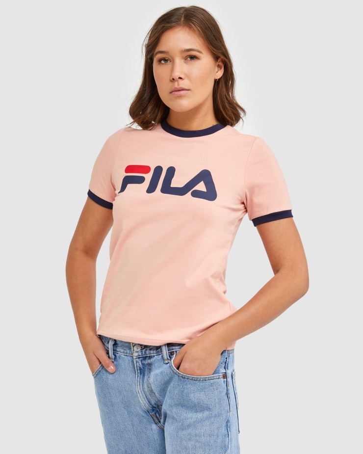 Klasické Dámské Ringer Tee Fila Mellow Rose