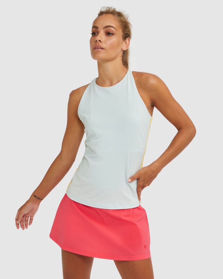 Fila High Neck Racerback Tank Fila Grey/sunshine