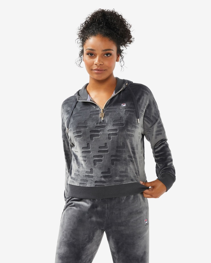 černá ústřicová Fila Dámská Aspena Qtr Zip