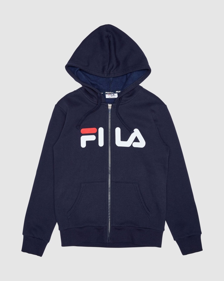 Nová Klasická Dětská Mikina Na Zip S Kapucí Navy Fila