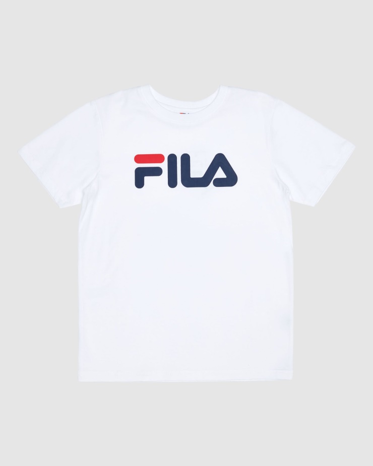 Bílé Klasické Dětské Tričko Fila