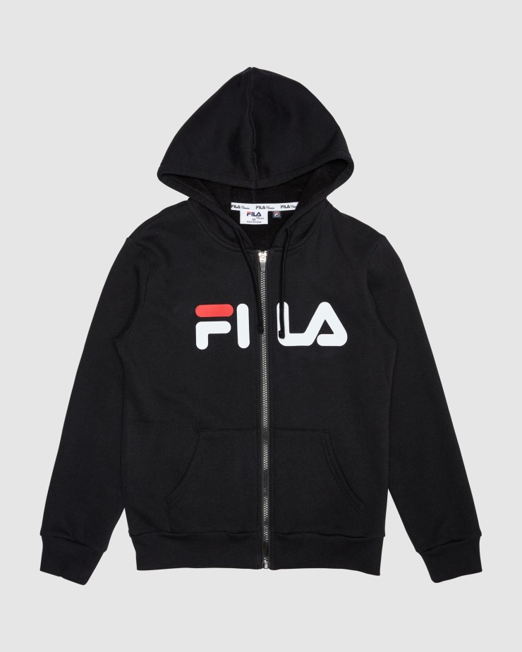 Klasická Dětská Mikina S Kapucí černá Fila