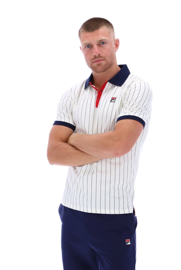 Bb1 Fila Klasické Vintage Pruhované Polo