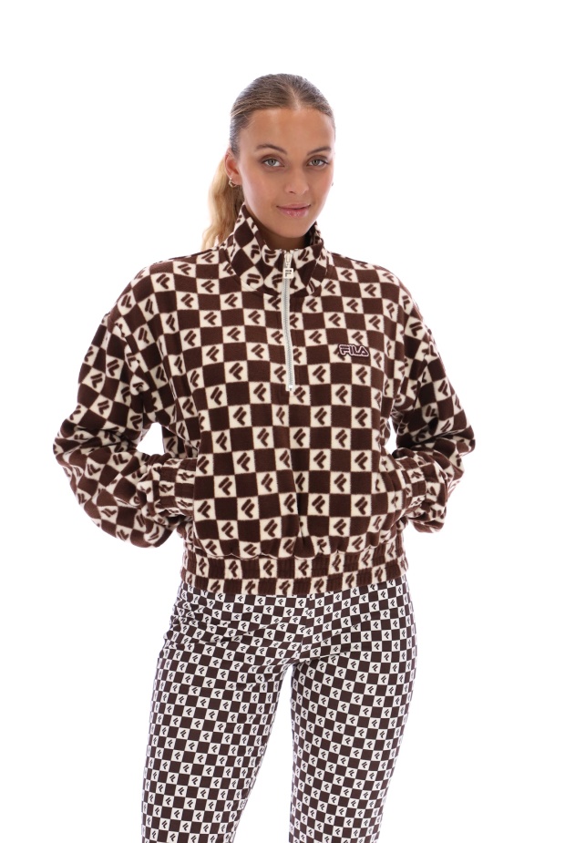 Marla šachovnicový Potisk Polar Fleece Fila