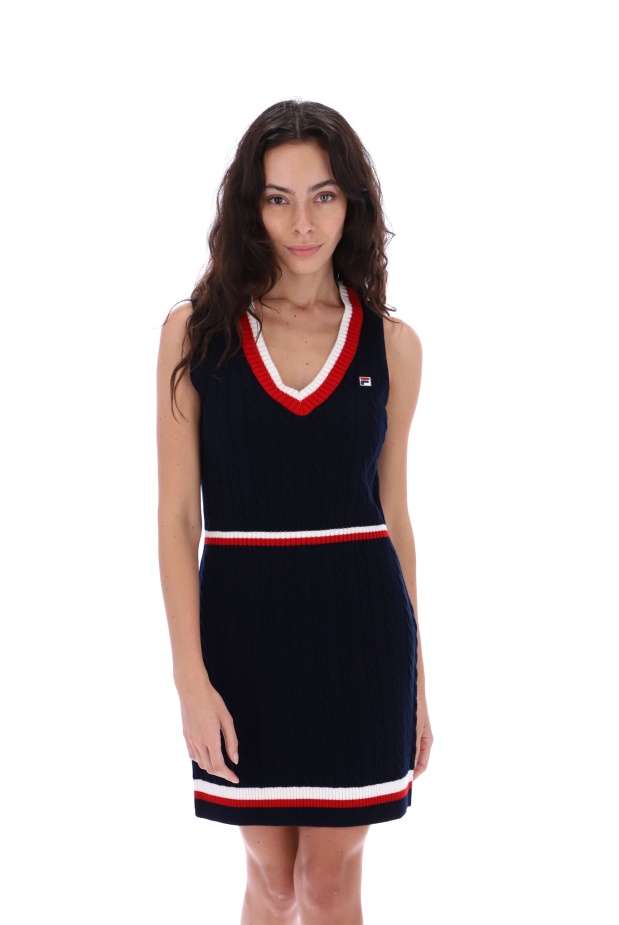 Darian Fashion Svetr Pletené šaty Fila